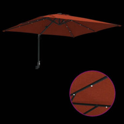 Berkfield Garden Parasol Terracotta 248,5 X 247,5 X 119 Cm Fabric - thumbnail 9