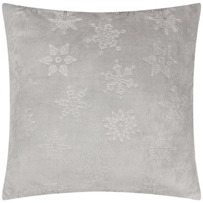 furn. Furn Snowflakes Faux Fur Cushion Cover, 50Cm X 50Cm, Grey - image 1