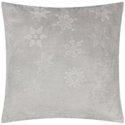 furn. Furn Snowflakes Faux Fur Cushion Cover, 50Cm X 50Cm, Grey - thumbnail 1