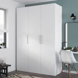 GoodHome Atomia Freestanding Matt White Chipboard Wardrobe (H)2250mm (W)1500mm (D)580mm - thumbnail 4