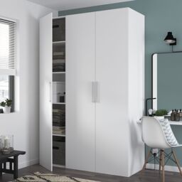 GoodHome Atomia Freestanding Matt White Chipboard Wardrobe (H)2250mm (W)1500mm (D)580mm - thumbnail 5