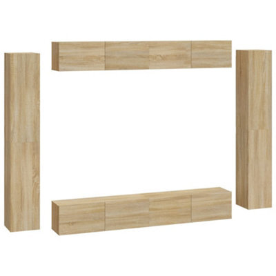Berkfield Classic 8 Piece Tv Cabinet Set Sonoma Oak Engineered Wood - image 1