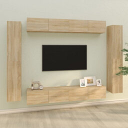 Berkfield Classic 8 Piece Tv Cabinet Set Sonoma Oak Engineered Wood - thumbnail 2