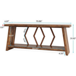 180Cm Farmhouse Console Table 2-Tier Narrow Wooden Entryway Table For Hallway - thumbnail 2