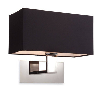 Luminosa Lighting Luminosa Prince 1 Light Single Indoor Wall Light Polished S/steel, Black, E27