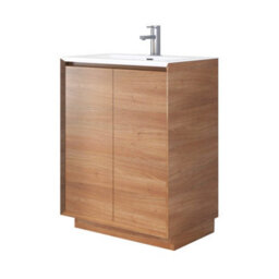 Plum&clay Matterhorn Oak Floor Standing Bathroom Vanity Unit With White Basin (W)600mm (H)850mm