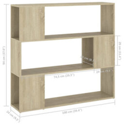 Berkfield Book Cabinet Room Divider Sonoma Oak 100X24X94 Cm - thumbnail 7