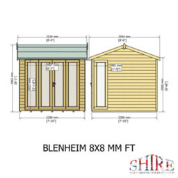 Shire Blenheim 8X8 Shiplap Rooms For The Garden - thumbnail 7