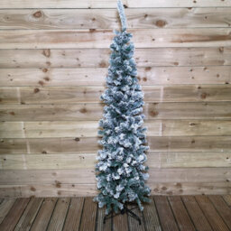 Samuel Alexander 5.5Ft (1.7M) Premier Snow Flocked Spruce Pine Slim Christmas Tree In Green - thumbnail 2