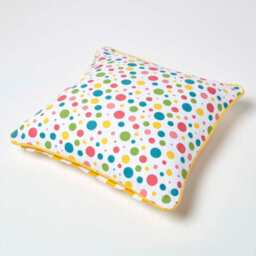 Homescapes Cotton Multi Colour Polka Dots Cushion Cover, 45 X 45 Cm - thumbnail 4