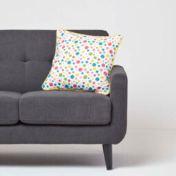 Homescapes Cotton Multi Colour Polka Dots Cushion Cover, 45 X 45 Cm - thumbnail 2