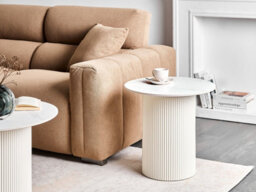 Beliani Side Table Leona Ceramic Light Beige - thumbnail 2