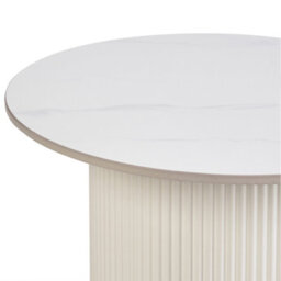 Beliani Side Table Leona Ceramic Light Beige - thumbnail 4