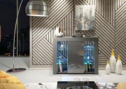 Modern Sideboard Display Cabinet Cupboard Tv Stand Living Room High Gloss Doors -  Dark Grey - thumbnail 8