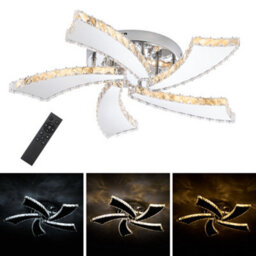 Living And Home 40W Petal-Inspired Led Crystal Ceiling Light With Remote Control, Adjustable Brightness And Colour Temperature - thumbnail 3