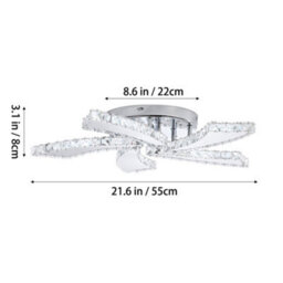 Living And Home 40W Petal-Inspired Led Crystal Ceiling Light With Remote Control, Adjustable Brightness And Colour Temperature - thumbnail 5