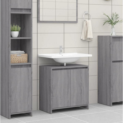 Berkfield Bathroom Cabinet Grey Sonoma 60X33X61 Cm Engineered Wood - image 1