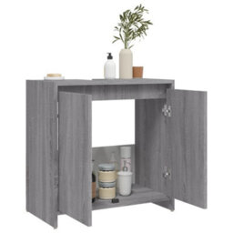 Berkfield Bathroom Cabinet Grey Sonoma 60X33X61 Cm Engineered Wood - thumbnail 4