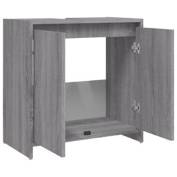 Berkfield Bathroom Cabinet Grey Sonoma 60X33X61 Cm Engineered Wood - thumbnail 5