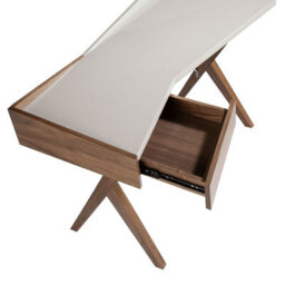 Angel Cerda Stylish Walnut Desk With Grey Mdf Top For Modern Offices - thumbnail 4