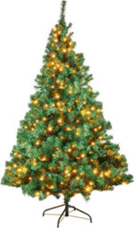 Sa Products 6Ft 300 Led Per Lit Christmas Tree - Christmas Trees Alaskan Pine Tips - Christmas Tree With Lights 8 Lighting Modes