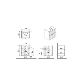 Vitra Harlow Ridge Matt White Wall-Mounted Vanity Unit & Basin Set (W)605mm (H)670mm - thumbnail 5