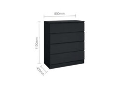 Birlea Oslo 4 Drawer Chest Black - thumbnail 7