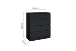 Birlea Oslo 4 Drawer Chest Black - thumbnail 9