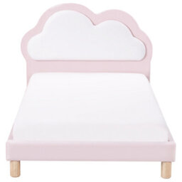 Beliani Kids Bed Cloud Velvet Mazou 90 X 200 Cm (Eu Single) Pink - thumbnail 5
