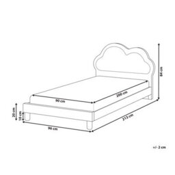 Beliani Kids Bed Cloud Velvet Mazou 90 X 200 Cm (Eu Single) Pink - thumbnail 3