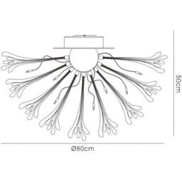Luminosa Lighting Luminosa Love Ceiling Large 9 Light G4 Polished Chrome/white Glass, Not Led/cfl Compatible - thumbnail 5