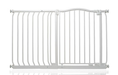 Safetots Curved Top Safety Gate, 116Cm - 125Cm, Matt White, Pressure Fit Stair Gate - image 1