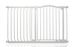 Safetots Curved Top Safety Gate, 116Cm - 125Cm, Matt White, Pressure Fit Stair Gate - thumbnail 1