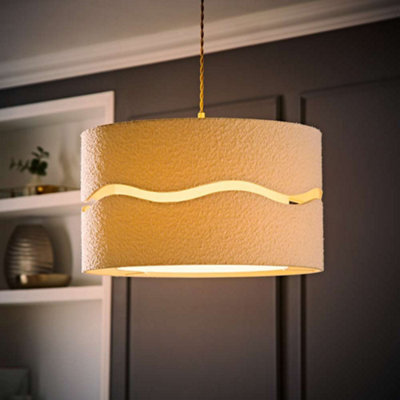 Valuelights Livie Boucle Xl Easy Fit Ceiling Floor Lamp Shade (D) 50Cm With Bulb - image 1