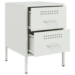 Berkfield Bedside Cabinets 2 Pcs White 36X39X50.5 Cm Steel - thumbnail 9