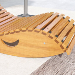 Outsunny Outdoor Rocking Chair W/ Slatted Wooden Rocking Chair, Light Brown - thumbnail 8