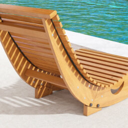 Outsunny Outdoor Rocking Chair W/ Slatted Wooden Rocking Chair, Light Brown - thumbnail 7