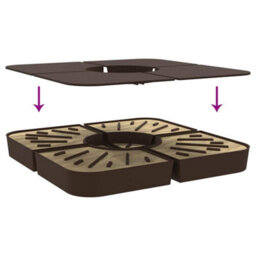 Walplus 4 Piece Parasol Base Set For Cross Stand Parasol 100 Kg Pp - thumbnail 6
