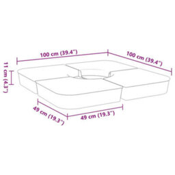 Walplus 4 Piece Parasol Base Set For Cross Stand Parasol 100 Kg Pp - thumbnail 8