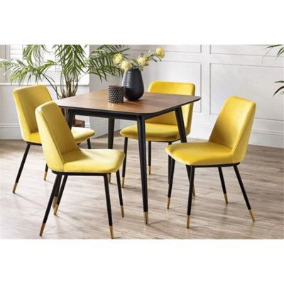 Ashfield Square Dining Table & 4 Delaunay Mustard Dining Chairs - image 1