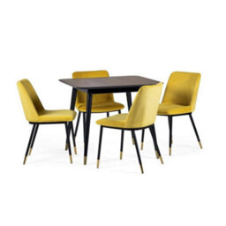 Ashfield Square Dining Table & 4 Delaunay Mustard Dining Chairs - thumbnail 2