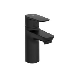 Vitra 600mm Wall Hung Bathroom Vanity Unit With 2 Doors & Basin - White Gloss Includes Black Tap - thumbnail 2