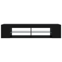 Berkfield Modern Tv Cabinet With Led Lights Black 135X39X30 Cm - thumbnail 8