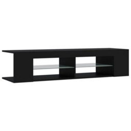 Berkfield Modern Tv Cabinet With Led Lights Black 135X39X30 Cm - thumbnail 7