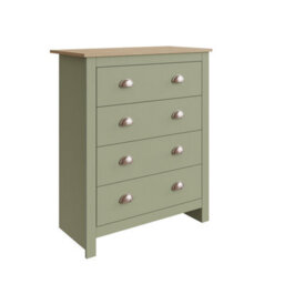Gfw Lancaster 3 Piece Bedroom Set - Wardrobe Chest Of Drawers Bedside - Sage Green - thumbnail 4