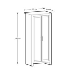 Gfw Lancaster 3 Piece Bedroom Set - Wardrobe Chest Of Drawers Bedside - Sage Green - thumbnail 7