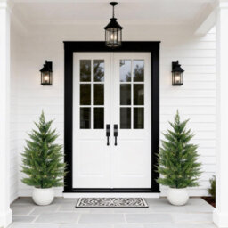 London Boutique Set Of 2 90Cm Pre-Lit Artificial Cedar Pine Topiary Trees, 3D Faux Evergreen Plants, Home Office Decor - thumbnail 4