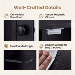 Gainoom Bathroom Wall Cabinet Black With Mirror Modern Wall Mounted Medicine Cabinet W/3 Internal Shelves - thumbnail 7