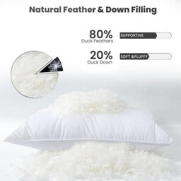 istyle mode (2 Pack) Duck Feather Down Bed Pillows For Sleeping, Standard-Queen(74Cmx48Cm), High Filling 900G - thumbnail 6