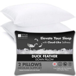 istyle mode (2 Pack) Duck Feather Down Bed Pillows For Sleeping, Standard-Queen(74Cmx48Cm), High Filling 900G - thumbnail 1